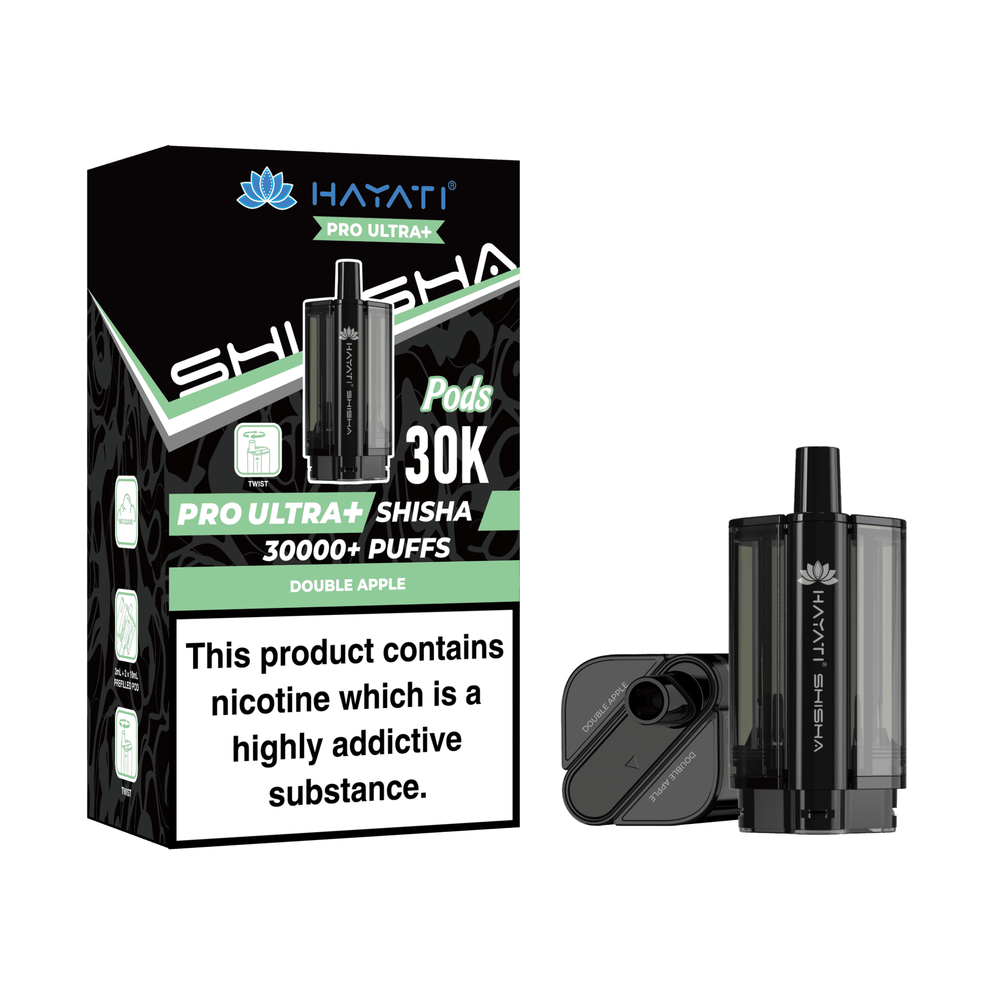 hayati pro ultra plus shisha 30k prefilled replacement pod