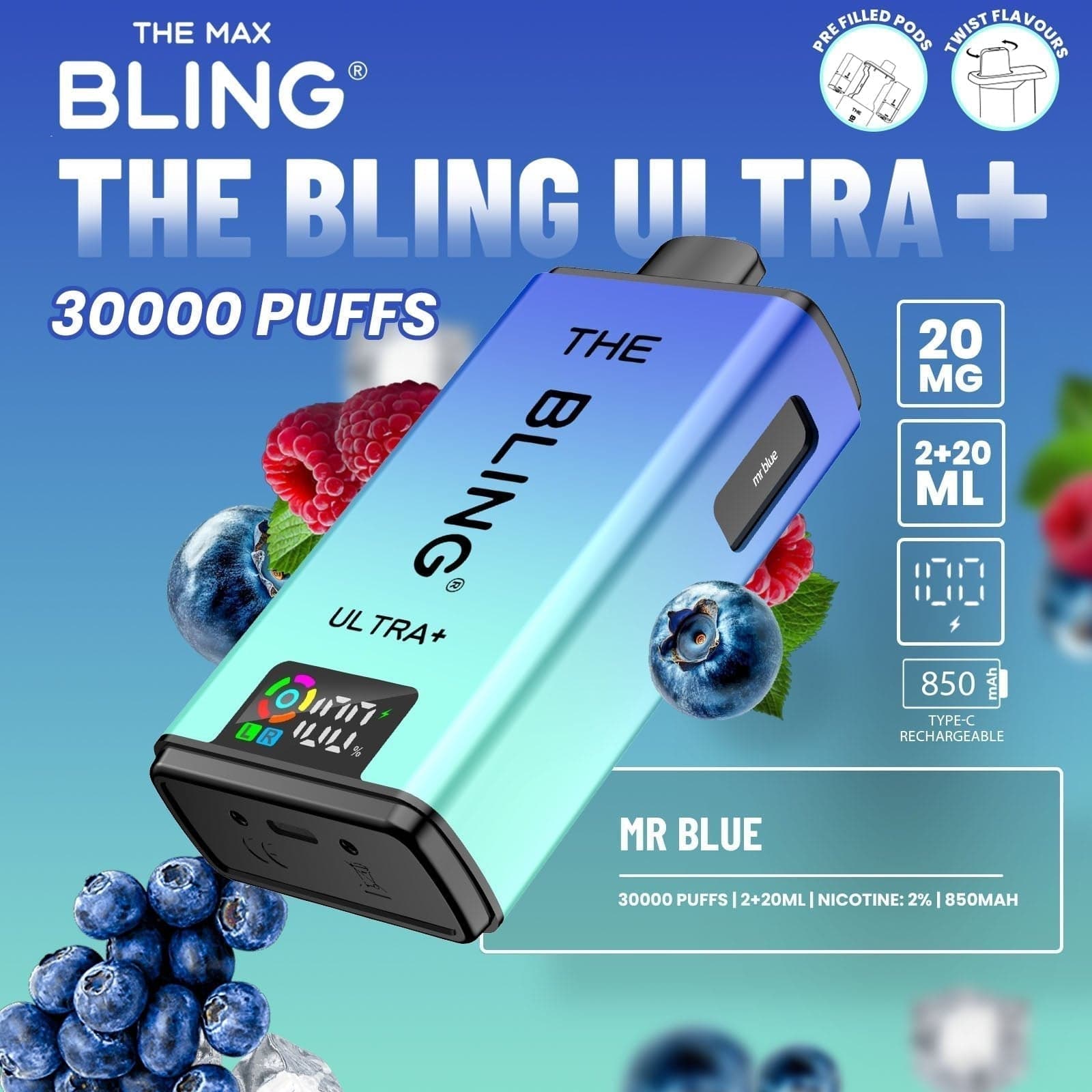The bling ultra plus 30k prefilled vape pod kit