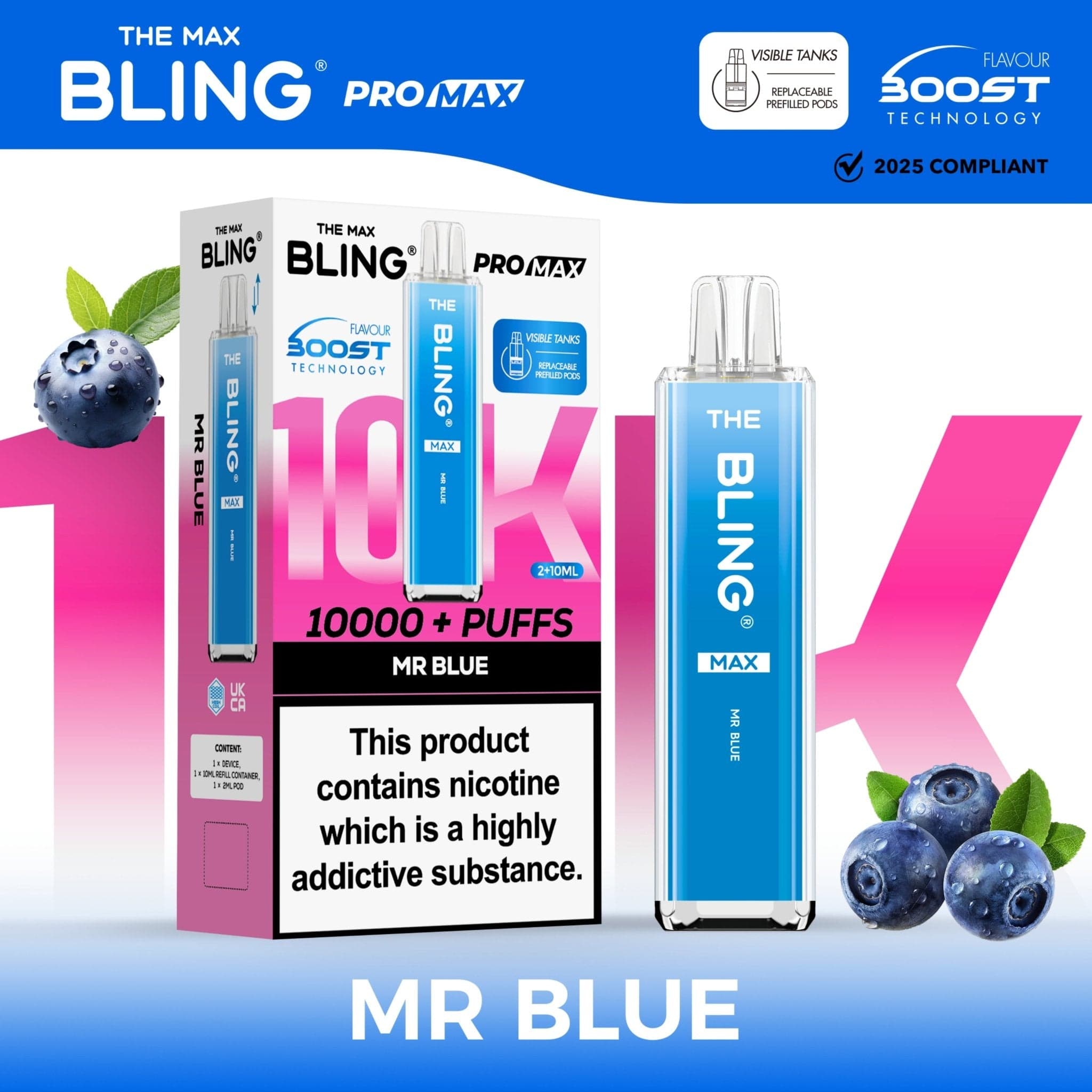The crystal bling max 10000 prefilled vape pod kit